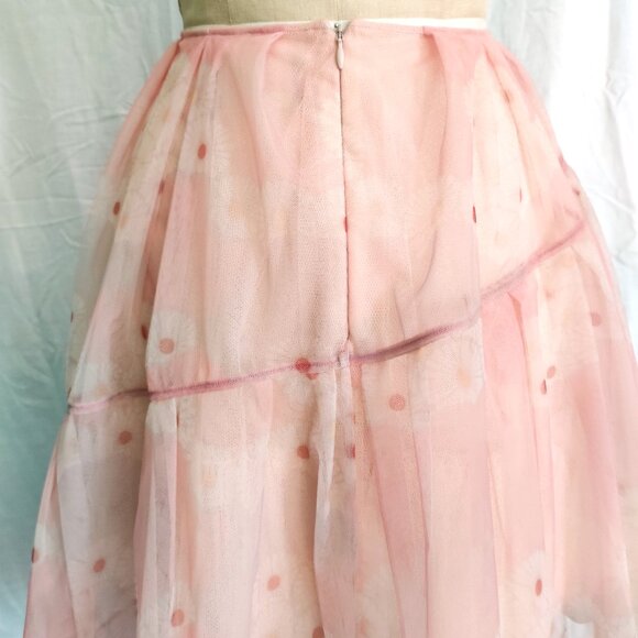 Simone Rocha SS16 Kimono Pink Floral Sheer Tulle Full Knee-length Skirt 6 10 S - Picture 7 of 10